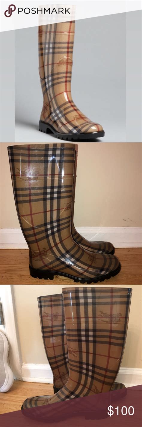 burberry rain boots heeled|authentic burberry rain boots.